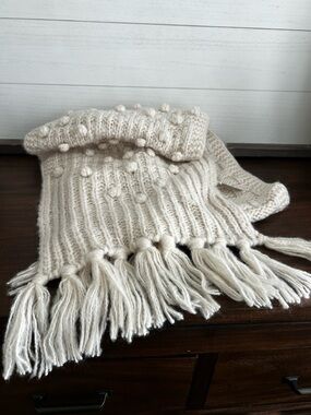 J.Crew Chunky knit bobble scarf NWT
70"L x 12"W.